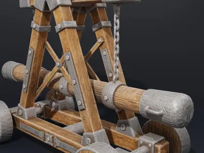 Medieval Baterry Ram Free low-poly 3D model