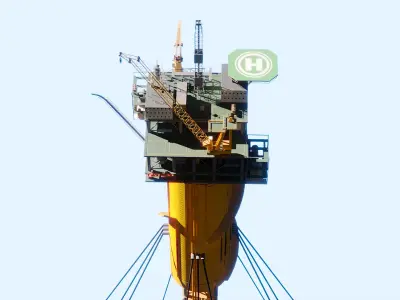 SPAR Leg Oil Rig Low-poly 3D model