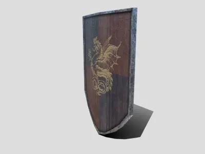 Medieval Heater Shield Low-poly 3D model