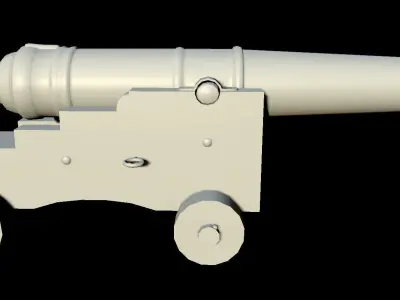 cannon Low-poly 3D model by HelionArtworks