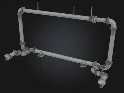 Pipe Network Structure Modular Industrial Piping System  3D model
