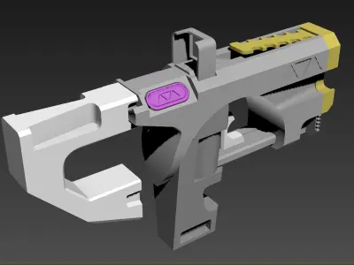 Cyberpunk SMG   Low-poly 3D model