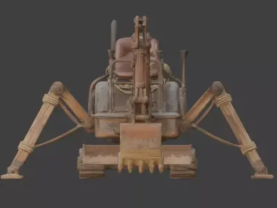 Post-Apocalyptic Spider Excavator Low-poly 3D model