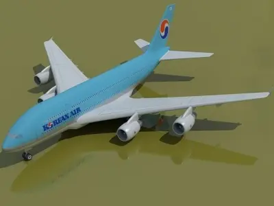 Korean Air A380 3D model
