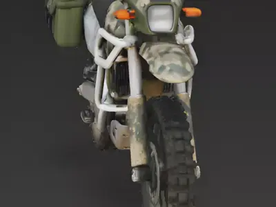 Realistic Tactical Military Motorcycle 3d model Low-poly 3D model