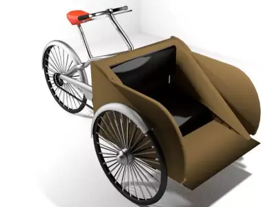 Rickshaw - front-driver 3D model