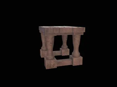  Square Stool Low-poly 3D model