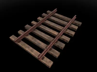 Railway Track 3D Model Game Ready Model Low-poly 3D model