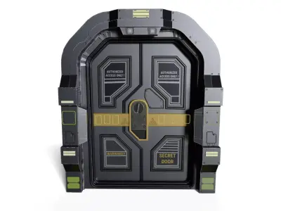 Futuristic Sci-Fi Sliding Door Low-poly 3D model