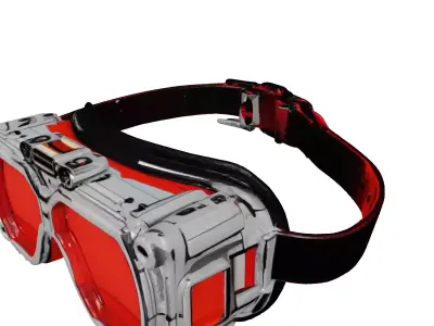 Futuristic Red Lens Goggles 3D model