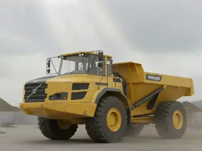 Volvo A40G Articulated Dump Truck  Low-Poly Construction Vehicle Low-poly 3D model