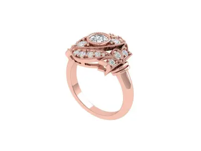 Art Deco Ring 3D print model 24
