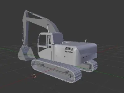Excavator with tracks 3D model