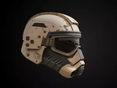 Stylized Desert Rebel Warrior Helmet - Scorch Raider 3D print model