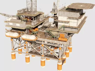 Oil Platform 3D model 2