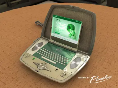 Vintage laptop computer nomad 250GT 1960 - c4d fbx 3ds 3D model