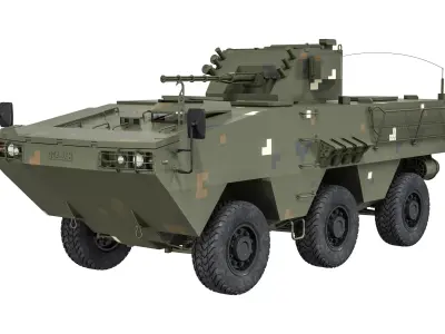 Ukrainian military equipment BTR Otaman 6x6  3D model