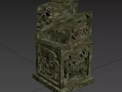 Ancient Mayan Ritual Stone Relic 3D Model Low-poly 3D model