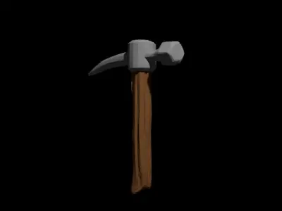Simple Pickhammer Free low-poly 3D model