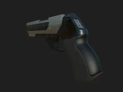 Sci-Fi Low Poly Revolver Style Gun Low-poly 3D model