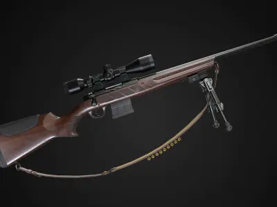 Hunting Rifle GameReady v2 Low-poly 3D model