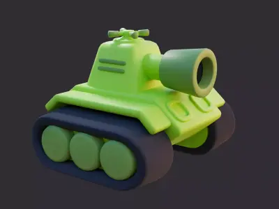 Low Poly Stylized Tank 3D model