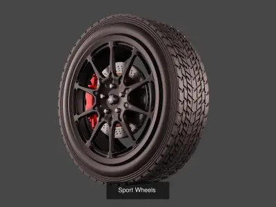 Wheels motorcycle tire 3D Model Pack