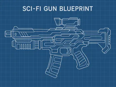 Modular Submarine Gun Pack Free 3D model