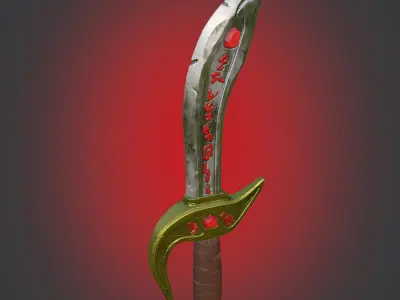 Magic Dagger with Runes LOW-Poly  PBR GameReady Low-poly 3D model