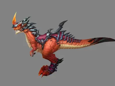 Velociraptor mount Low-poly 3D model