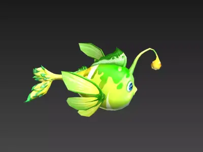 lantern fish Low-poly 3D model