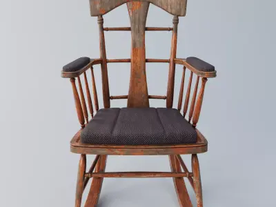 Rocking Chair 3d rigged Maya Low-poly 3D model