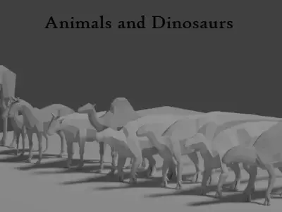 Lowpoly Animals and Dinosaurs Free low-poly 3D model