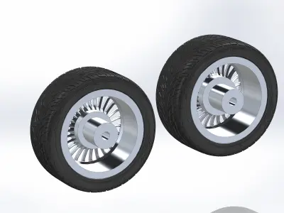 Set of wheels Schott Stingray D Concave 20inch for scale model 3D print model