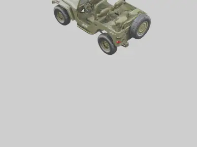 Military Jeep model Low-poly 3D model