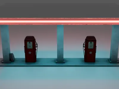 Basic Gas Station 3D model