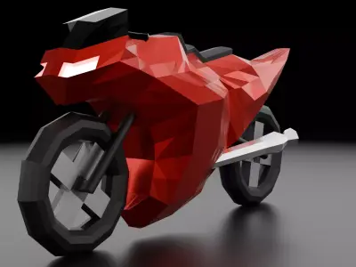 Motorcycle - Stylized - Lowpoly Low-poly 3D model
