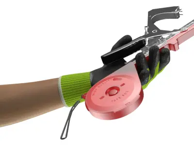  Plant Tapener Tool in Hand with Safety Glove 