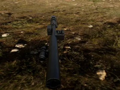 E-11D Death Trooper Blaster Low-poly 3D model