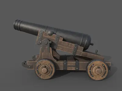Medieval cannon Low-poly 3D model order