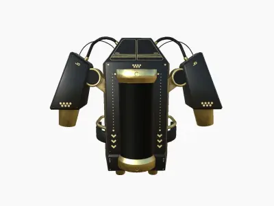 Jetpack G02 Black Golden - SciFi Character Design Low-poly 3D model