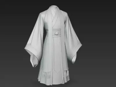 Chinese antique style clothing wear Hanfu 1 3D model