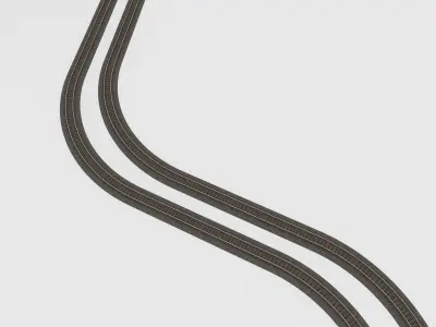 Railroad Tracks Tileable 3D model
