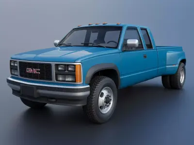 GMC Sierra Extended Cab Dually 1990 3D print model