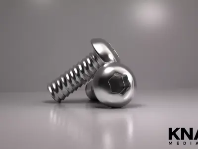 Small Screw Pack Vol 01 - 3 PBR Industrial Kitbash Fasteners 3D model