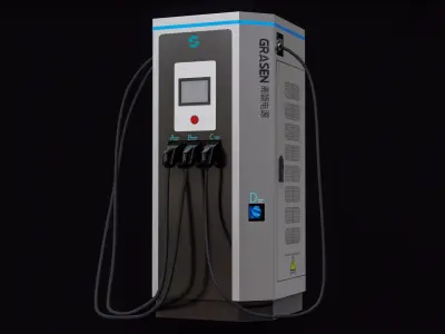 Electric Car Chargers X5 Collection PBR 3D model