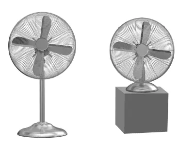 Pedestal Fan and Table fan 3D model