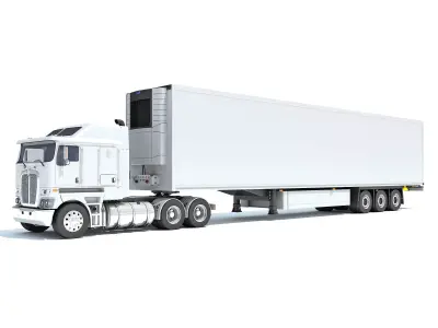 Truck with Reefer Refrigerator Trailer 3D model purchase