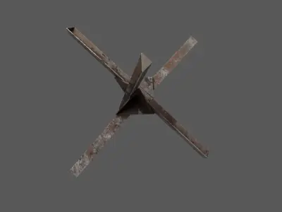 Military Anti-Tank Obstacle Low-poly 3D model