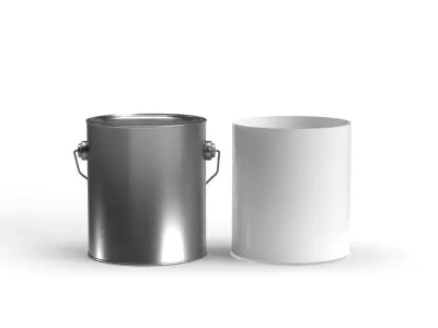 Gallon paint can with metal handle  3D model